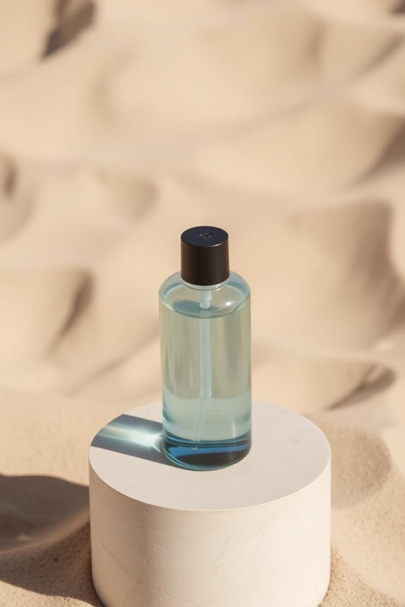 Glass bottle on limestone plinth